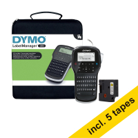 Dymo LabelManager 280 lettering system with carrying case (QWERTY) + 5 Dymo S0720530 / 45013 black on white tape, 12mm (123ink version) 833464