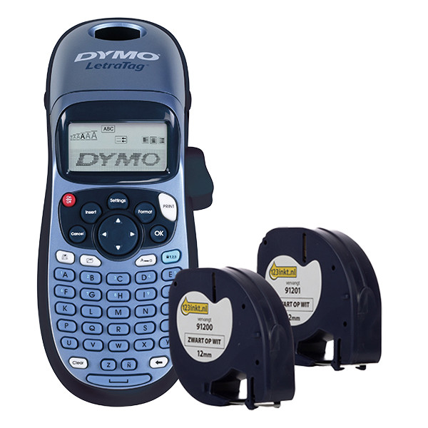Dymo LetraTag LT-100H label maker (blue) + 2 tapes 833409 - 1