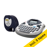 Dymo LetraTag LT-100T lettering system (QWERTY) + 5 Dymo S0721510 / 91200 white paper tape, 12mm (123ink version) 833469