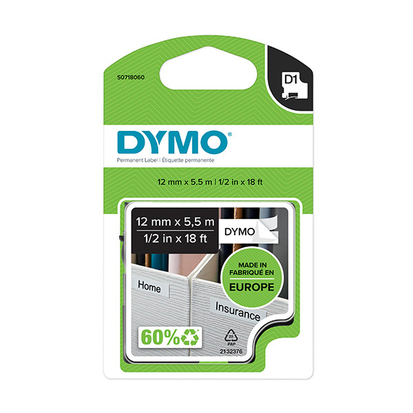 Dymo S0718060 / 16959 permanent polyester tape, 12mm (original) S0718060 088530 - 1