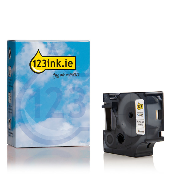 Dymo S0718070 / 16960 black on white tape, 19mm (123ink version) S0718070C 088759 - 1