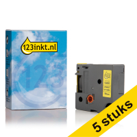 Dymo S0718090 / 18491 IND Rhino black on yellow flexible nylon tape, 19mm (123ink version) | 5-pack