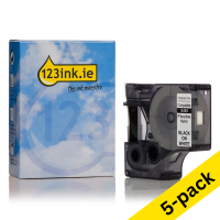 Dymo S0718100 / 18488 IND Rhino black on white flexible nylon tape, 12mm (5-pack) (123ink version)