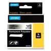 Dymo S0718180 / 18486 IND Rhino black on metallic permanent polyester tape, 12mm (original Dymo)