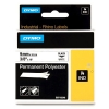 Dymo S0718240 / 18482 IND Rhino black on white permanent polyester tape, 9mm (original Dymo)