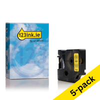 Dymo S0718270 / 18052 IND Rhino black on yellow heat-shrink tape, 6mm (123ink version) | 5-pack