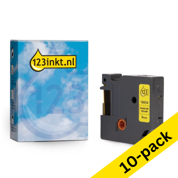 Dymo S0718290 / 18054 IND Rhino black on yellow heat-shrink tape, 9mm (123ink version) | 10-pack 650861 - 1