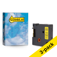 Dymo S0718290 / 18054 IND Rhino black on yellow heat-shrink tape, 9mm (123ink version) | 3-pack 089255