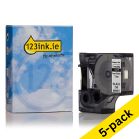 Dymo S0718300 / 18055 IND Rhino black on white heat-shrink tape, 12mm (5-pack) (123ink version)  650587