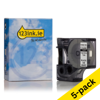 Dymo S0718300 / 18055 IND Rhino black on white heat-shrink tape, 12mm (5-pack) (123ink version) S0718300C 650587