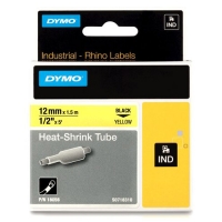 Dymo S0718310 / 18056 IND Rhino black on yellow heat-shrink tape, 12mm (original Dymo) 18056 088708