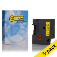 Dymo S0718450 / 18432 IND Rhino black on yellow vinyl tape, 12mm (123ink version) | 5-pack