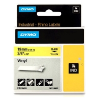 Dymo S0718470 / 18433 IND Rhino black on yellow vinyl tape, 19mm (original Dymo) 18433 S0718470 088610
