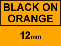 Dymo S0718490 / 18435 IND Rhino black on orange vinyl tape, 12mm (123ink version) 18435C 088615 - 1