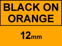 Dymo S0718490 / 18435 IND Rhino black on orange vinyl tape, 12mm (123ink version) 18435C 088615