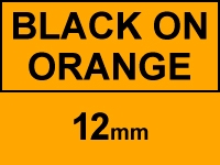 Dymo S0718490 / 18435 IND Rhino black on orange vinyl tape, 12mm (123ink version)