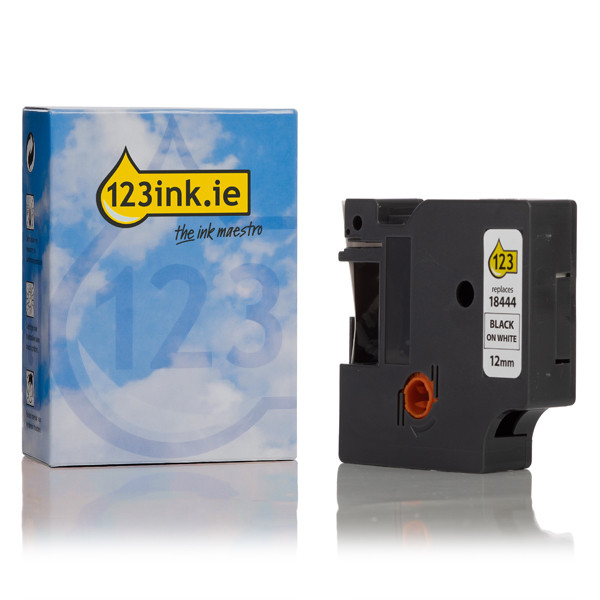 Dymo S0718600 / 18444 IND Rhino black on white vinyl tape, 12mm (123ink version) | 5-pack 650535 - 1