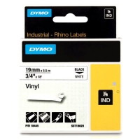 Dymo S0718620 / 18445 IND Rhino black on white vinyl tape, 19mm (original) 18445 088604