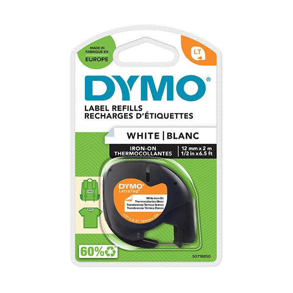 Dymo S0718850 / 18769 white iron-on tape, 12mm (original Dymo) S0718850 088318 - 1