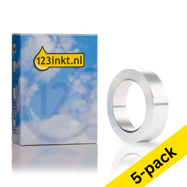 Dymo S0720170 / 32500 Rhino non-adhesive silver stainless steel tape, 12mm (123ink version) | 5-pack 650613 - 1