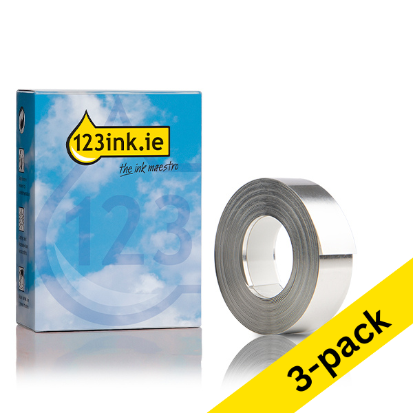 Dymo S0720180 / 35800 Rhino silver self-adhesive aluminum tape, 12mm (3-pack) (123ink version)  089256 - 1
