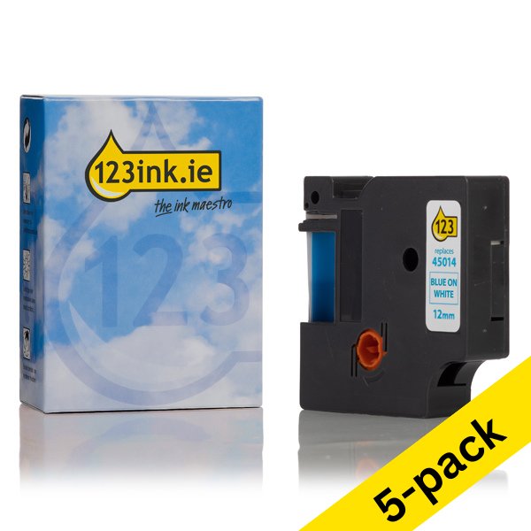 Dymo S0720540 / 45014 blue on white tape, 12mm (123ink version) | 5-pack 650583 - 1