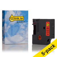 Dymo S0720570 / 45017 black on red tape, 12mm (5-pack) (123ink version) S0720570C 650581