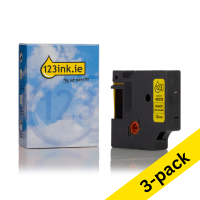 Dymo S0720580 / 45018 black on yellow tape, 12mm (3-pack) (123ink version)