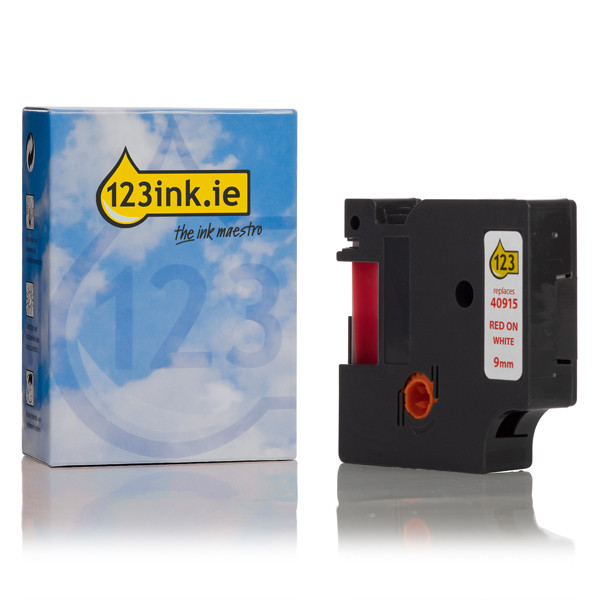 Dymo S0720700 / 40915 red on white tape, 9mm (123ink version) S0720700C 088111 - 1