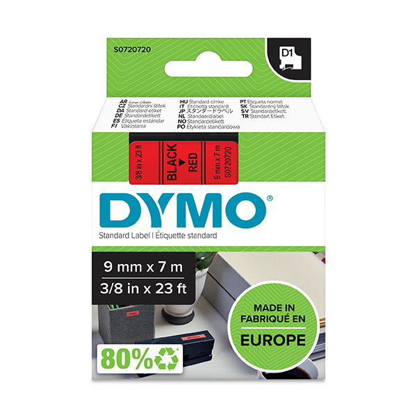 Dymo S0720720 / 40917 black on red tape, 9mm (original Dymo) S0720720 088114 - 1