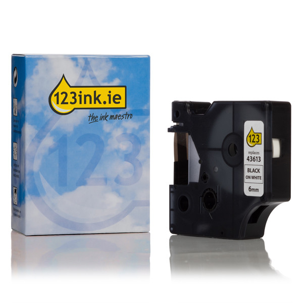 Dymo S0720780 / 43613 black on white tape, 6mm (123ink version) S0720780C 088001 - 1