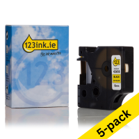 Dymo S0720790 / 43618 black on yellow tape, 6mm (123ink version) | 5-pack 650598