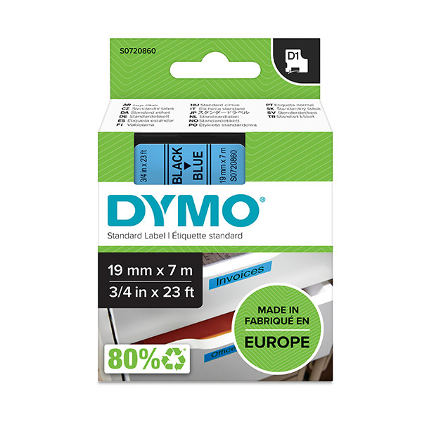 Dymo S0720860 / 45806 black on blue tape, 19mm (original Dymo) S0720860 088408 - 1