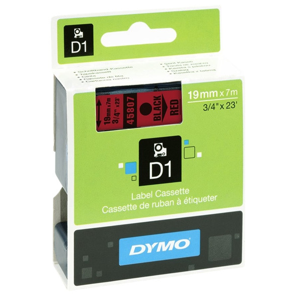 Dymo S0720870 / 45807 black on red tape, 19mm (original Dymo) S0720870 088410 - 1