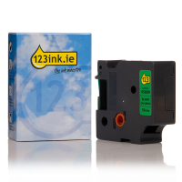 Dymo S0720890 / 45809 black on green tape, 19mm (123ink version)