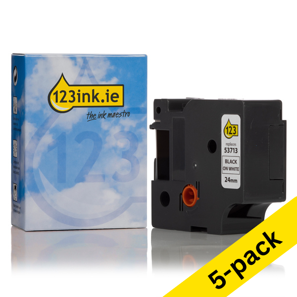 Dymo S0720930 / 53713 black on white tape, 24mm (5-pack) (123ink version) S0720930C 650567 - 1