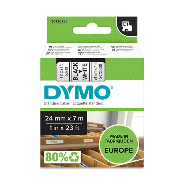 Dymo S0720930 / 53713 black on white tape, 24mm (original Dymo) S0720930 088422 - 1