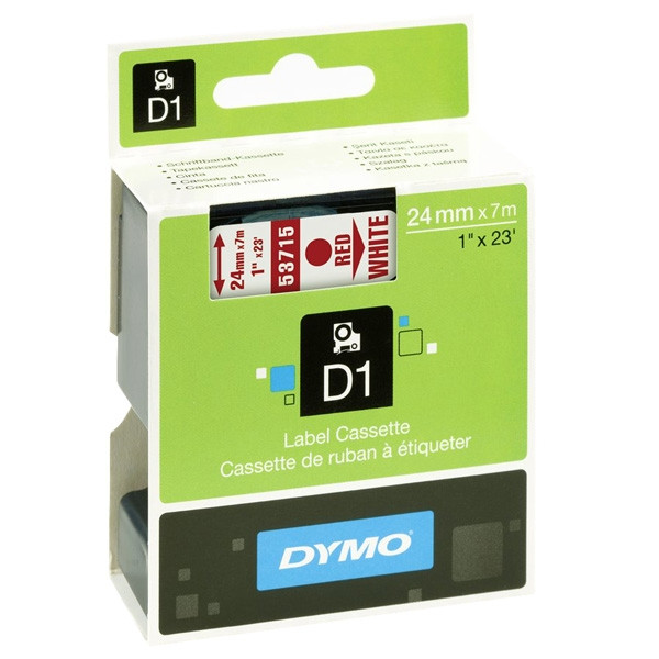 Dymo S0720950 / 53715 red on white tape, 24mm (original Dymo) S0720950 088426 - 1