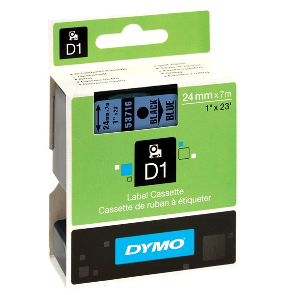 Dymo S0720960 / 53716 black on blue tape, 24mm (original Dymo) S0720960 088428 - 1