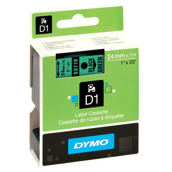 Dymo S0720990 / 53719 black on green tape, 24mm (original) S0720990 088434 - 1