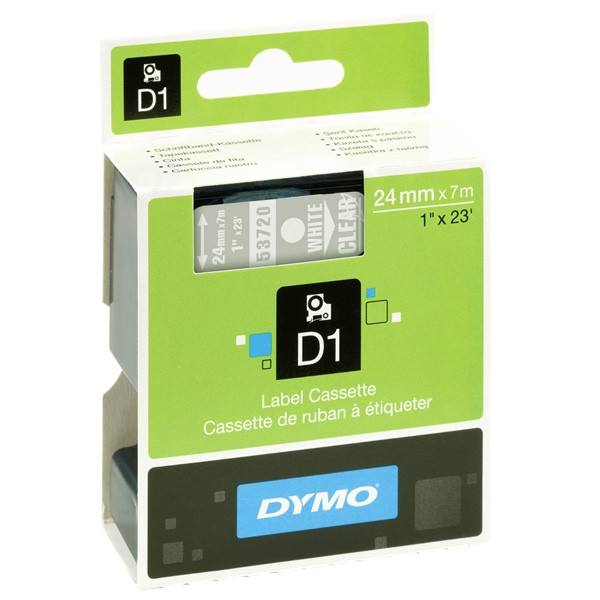 Dymo S0721000 / 53720 white on transparent tape, 24mm (original Dymo) S0721000 088436 - 1