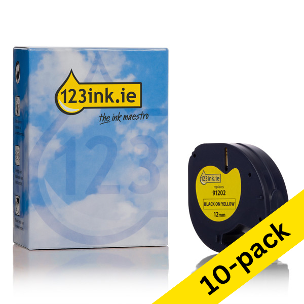 Dymo S0721620 / 91202 yellow plastic tape, 12mm (123ink version) | 10-pack 650779 - 1