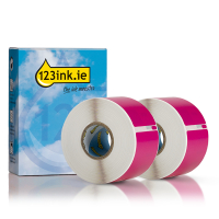 Dymo S0722400 / 99012 pink wide address labels (2-pack) (123ink version) 089367