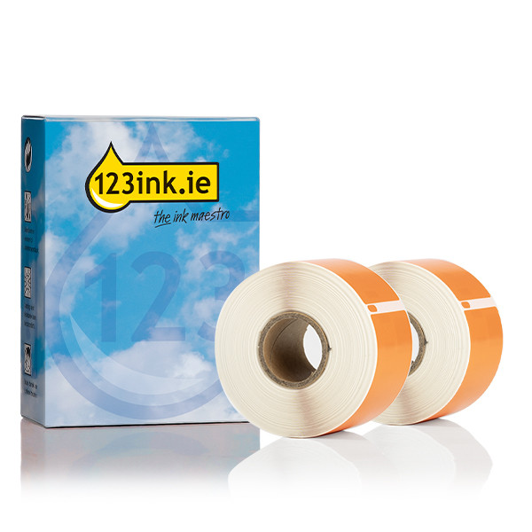 Dymo S0722400 / 99012 wide orange address labels, 2 rolls (123ink version) 089271 - 1