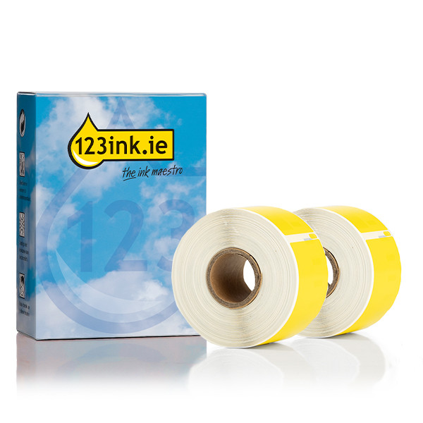 Dymo S0722400 / 99012 wide yellow address labels, 2 rolls (123ink version) 089268 - 1