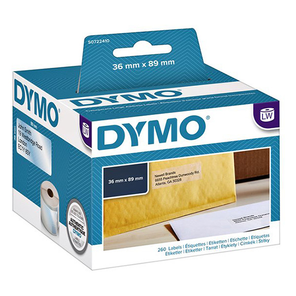 Dymo S0722410 / 99013 large transparent address labels (original) S0722410 088506 - 1
