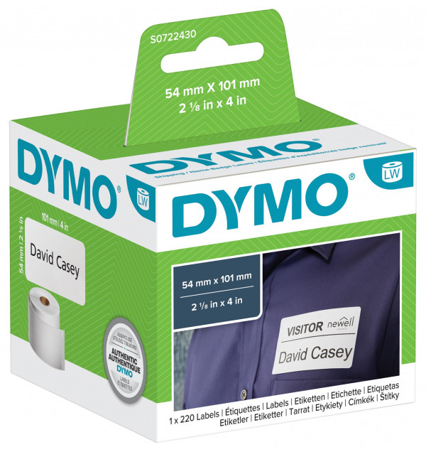 Dymo S0722430 / 99014 name-badge and shipping labels (original) S0722430 088508 - 1