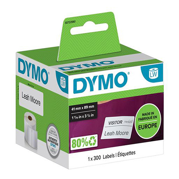 Dymo S0722560 / 11356 white removable name badge labels (original) S0722560 088524 - 1