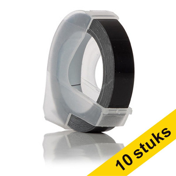 Dymo S0898130 white on black embossing tape, 9mm (123ink version) | 10-pack 650788 - 1