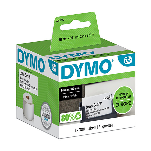 Dymo S0929100 non-adhesive appointment / name-badge cards (original Dymo) S0929100 088552 - 1